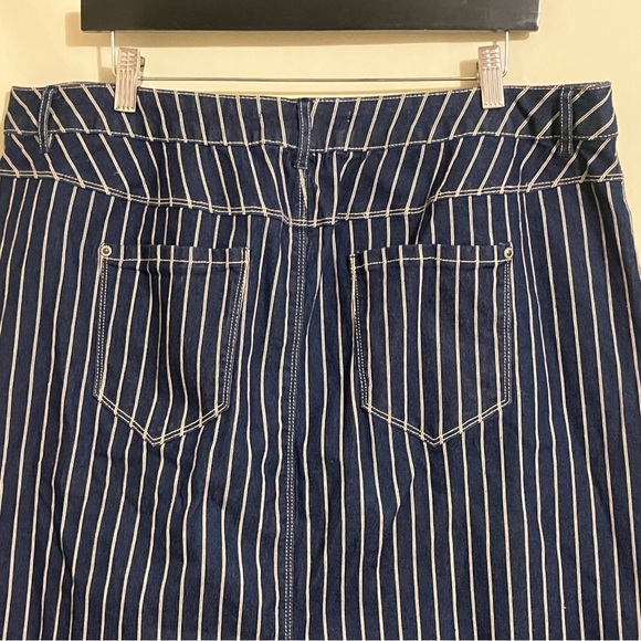 C Denim Est 1946 Blue Plaid Back Slit Skirt Size 20W - Picture 6 of 10